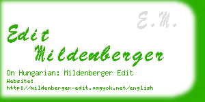edit mildenberger business card